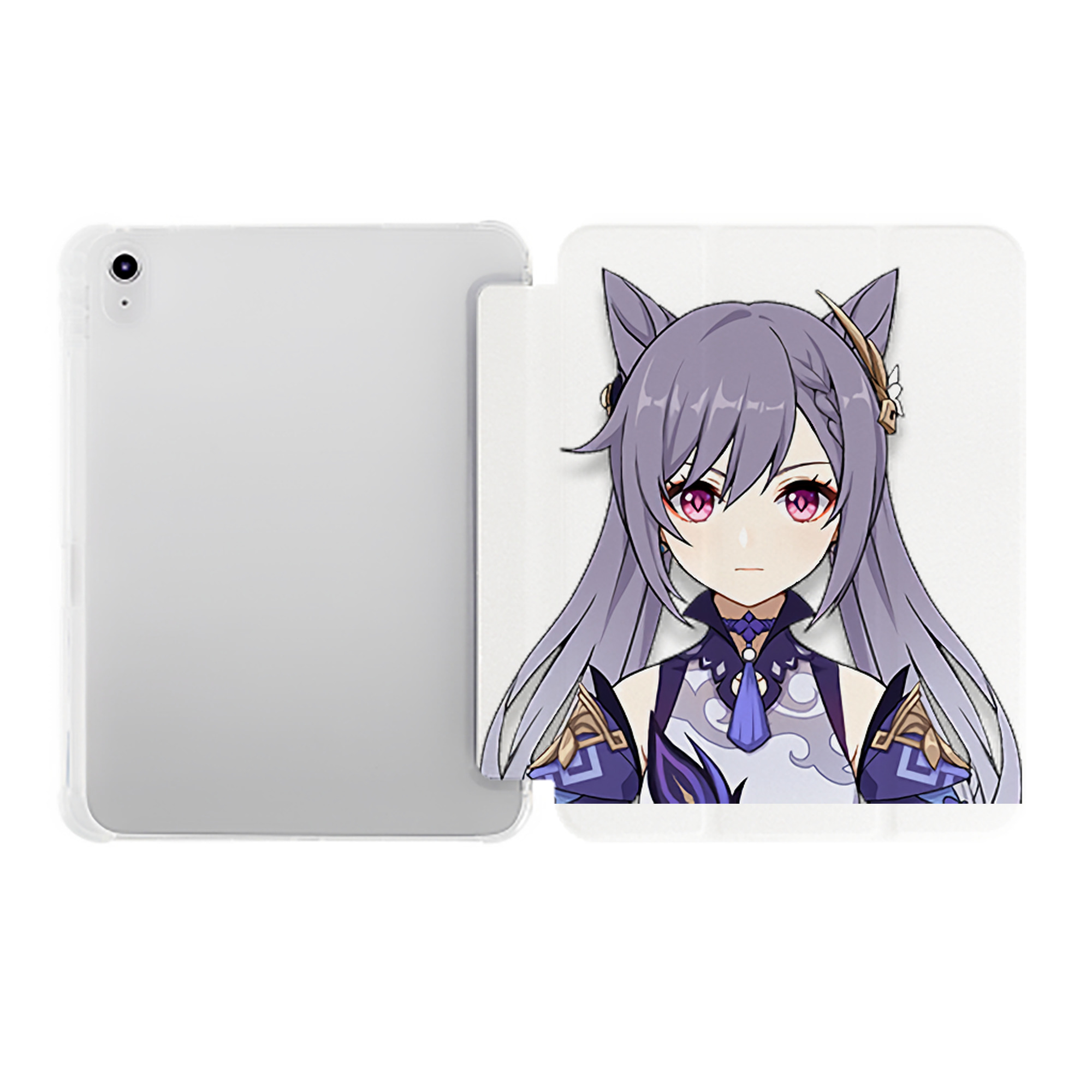 げんし神 刻晴 こくせい genshin Kokusei IPad ケース ペン収納付き 三つ折りスタンド PUレザー×シリコン 対応機種9.5/10.5/10.9インチ